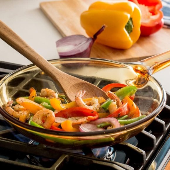 NWOT Visions Cookware 7.25" Glass Ceramic Brown Transparent Skillet - Picture 2 of 6